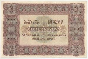 1920. 5000K piros "5 B 03 055260" sorszámmal, "Orell Füssli Zürich" nyomdahely j...