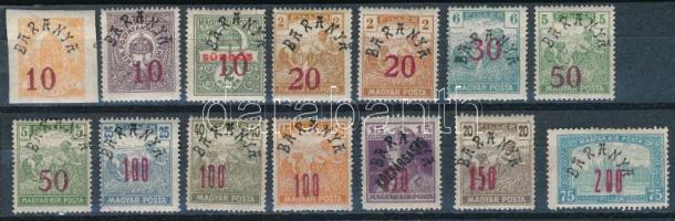Baranya II. 1919 14 db bélyeg, Bodor vizsgálójellel