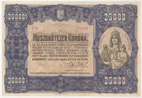 1922. 25.000K "D 80 018178", "Orell Füssli Zürich" nyomdahely-jelöléssel T:F egy...