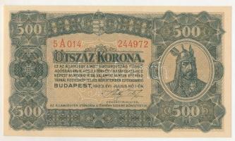 1923. 500K "5A 014 244972", "Magyar Pénzjegynyomda Rt. Budapest." nyomdahely jel...