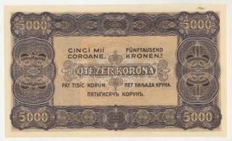 1923. 5000K "5 B 06 759963", "Magyar Pénzjegynyomda Rt. Budapest." nyomdahely je...