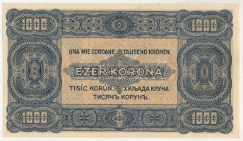 1923. 1000K piros "8 FILLÉR - NYOLC FILLÉR" felülbélyegzéssel, "B 88 743242", ny...