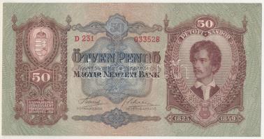 1932. 50P "D 231 033528" T:UNC / Hungary 1932. 50 Pengő "D 231 033528" C:UNC
Ad...