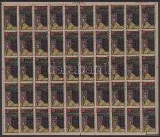 Vöröskeresztes levélzáró 50-es teljes ív "1914 Harctéri kiállítás Nagyvárad"