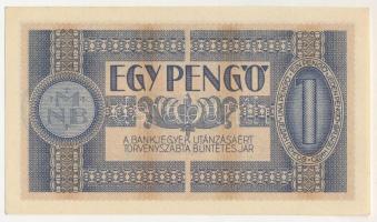 1938. 1P második kiadás "* H 619 087073" T:UNC / Hungary 1938. 1 Pengő second issue "...