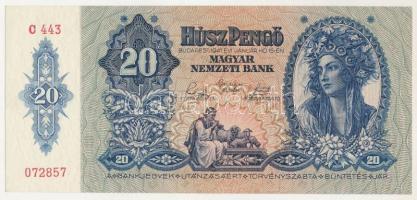 1941. 20P "C 443 072857" T:UNC / Hungary 1941. 20 Pengő "C 443 072857" C:UNC
Ad...