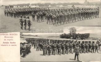 The Serbian infantry marching