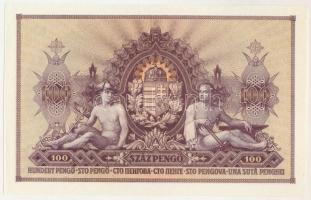 1943. 100P "Szálasi-kiadás" kiadatlan, sor- és sorozatszám nélkül, ívből kivágva T:UNC / H...