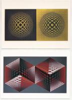 Victor Vasarely - 12 db MODERN reprodukciós képeslap / 12 moderm reproduction art postcards