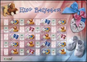 2006 Üdvözlettel bélyegem 4 klf promóciós teljes ív (Rózsák, Virágok, Szerelem, Első bélyegem) (51.5...