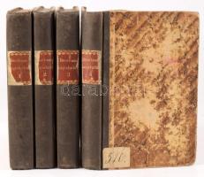 Bentham, Jérémie: Traités de Législation civile et pénale Tome I-IV. Extraits des Manuscrits de - -, par Ét[ienne] Dumont. Bruxelles, 1840 - , Hauman et C., 4+341 p.; 4+245 p.;4+311 p.; 4+285 p. Francia nyelven. Korabeli félvászon-kötések, kopott borítókkal, foltos lapokkal, egy lapon szakadással, egy lapon szamárfüllel, 1852-es dátumozásokkal.