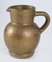Masszív régi bronz kancsó, m: 15 cm