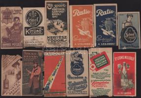 Vegyes számolócédula tétel (Altvater Gessler, Tokaji Brandy, Kertész Tódor, stb.), sérültek