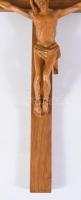 Fa feszület faragott korpusszal, 33x20 cm