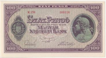 1945. 100P "E 238 008116" T:UNC / Hungary 1945. 100 Pengő "E 238 008116" C:UNC
...