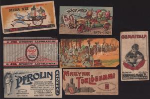 Vegyes számolócédula tétel (Adriatica Fume, Mauthner, Szénásy Béla, Del-Ka, stb.), sérültek