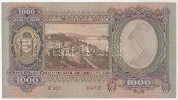 1943. 1000P "F 063 084722" T:UNC / Hungary 1943. 1000 Pengő "F 063 084722" C:UNC...