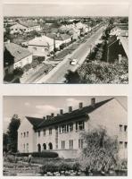 Törökszentmiklós - 6 db MODERN képeslap: látképek, Járási Tanács, park, utcakép (Képzőművészeti Alap...