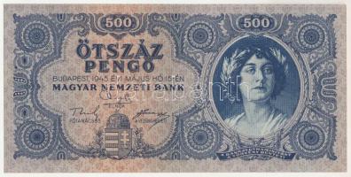 1945. 500P "K 012 020409" N petű az orosz P helyett T:UNC / Hungary 1945. 500 Pengő "...