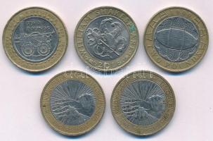 Nagy-Britannia 1999-2016. 2P (5db, 4xklf) forgalmi emlékpénz T:XF United Kingdom 1999-2016. 2 Pounds (5pcs, 4xdiff) circulating commemorative coins C:XF