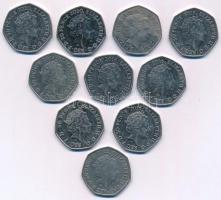 Nagy-Britannia 2006-2022. 50p (10xklf) forgalmi emlékpénz T:XF,VF
United Kingdom 2006-2022. 50 Penc...