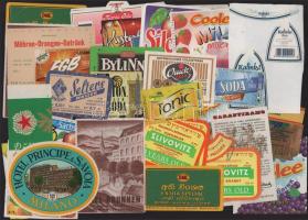 Vegyes címke tétel (Pirosarany, Hotel Brunnen, Hotel Principe &amp; Savoya, stb.)