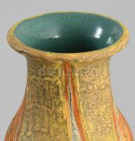 Gorka Lívia folyatott mázas váza. Jelzett, hibátlan, m: 23,5 cm