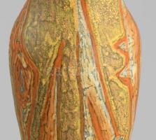 Gorka Lívia folyatott mázas váza. Jelzett, hibátlan, m: 23,5 cm