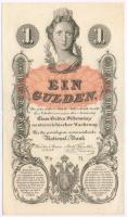 1858. 1G vízjeles papíron, T:UNC ebben a tartásban R! / Austrian Empire 1858. 1 Gulden on watermarke...
