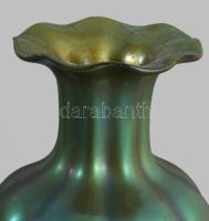 Zsolnay eozin mázas paradicsomvirág váza, jelzett, kis karcokkal, m: 15 cm