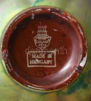 Zsolnay eozin mázas paradicsomvirág váza, jelzett, hibátlan, m: 12 cm