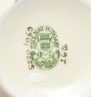 Zsolnay virágmintás paradicsomvirág váza, jelzett, hibátlan, d: 11 cm