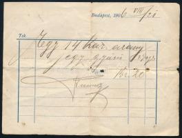 1906 Bp. VII. Király utca, Riemer Ignácz órás és ékszerész Király utcai üzletének reklámnyomtatványa...