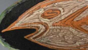 Gorka Lívia halas mintás ékszeres edény. Jelzett, hibátlan, h: 15,5 cm