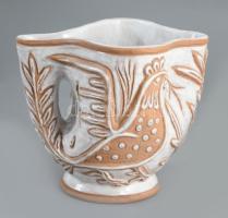 Kovács Margit (1902-1977): Madármintás kancsó. Jelzett, minimális kopottsággal, m: 14,5 cm