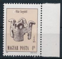1987 Régészet 4Ft ívszéli bélyegen felül poloska