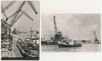 10 db MODERN romániai hajó, kikötő: Braila, Galati, Orsova, Constanta, Turnu Severin / 10 modern Rom...