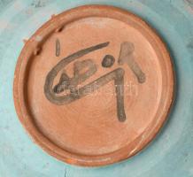 Gádor István (1891-1984): Kristálymázas dísztál. Jelzett, hibátlan, 22x20 cm