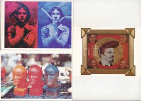 27 db MODERN propaganda, politika témájú képeslap: személyek, események / 27 modern propaganda postc...