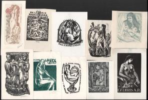 17 db erotikus ex libris klf alkotóktól vegyes technikák részben jelzettek