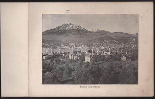 cca 1900 Luzern und Vierwaldstättersee látnivalóit bemutató képes album, kiadja: Photoglob C. Zürich...