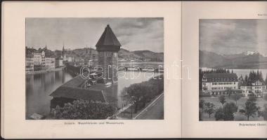 cca 1900 Luzern und Vierwaldstättersee látnivalóit bemutató képes album, kiadja: Photoglob C. Zürich...