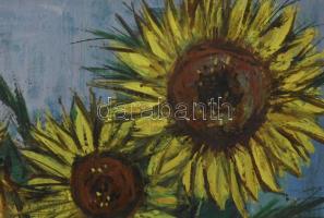 Koch Vilmos (1927-2006): Naprforgók. Olaj, farost, jelzett. Hátoldalán autográf felirattal 70x50 cm