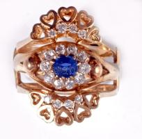 Arany (Au) gyűrű, kő ékítéssel, 14k, m: 56, bruttó 10,7g