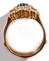 Arany (Au) gyűrű, kő ékítéssel, 14k, m: 56, bruttó 10,7g