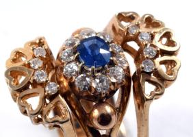 Arany (Au) gyűrű, kő ékítéssel, 14k, m: 56, bruttó 10,7g