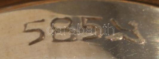 Arany (Au) gyűrű, kő ékítéssel, 14k, m: 56, bruttó 10,7g