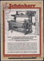 1944 Rieter Wintherthur és Schönherr Chemnitz műszaki cikkek ismertető lapja német nyelven, 2 db, sz...