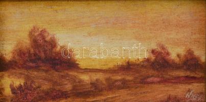 Nagy jelzéssel: 3 db kis méretű tájkép. Olaj, karton, 9x15cm, 7x12 cm Keretben