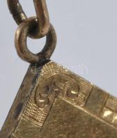 Arany (Au) függő, 14K, jelzett, egy helyen javított, h: 13 cm, 14,3g